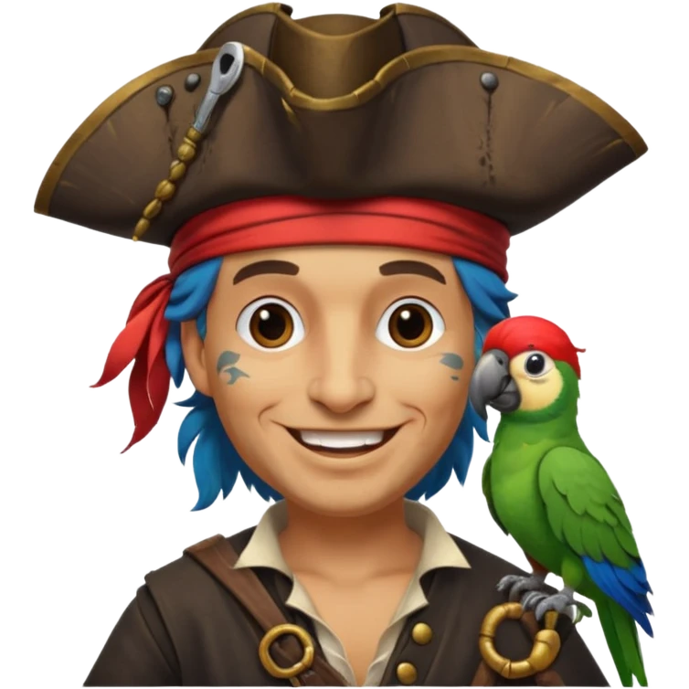 pirate and parrot emoji