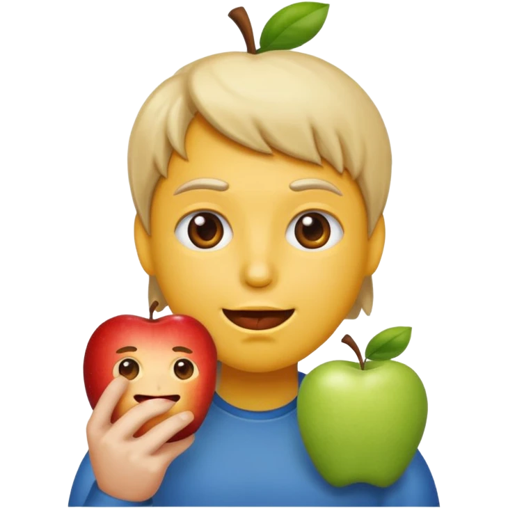 Emoji  iPhone Android comendo uma maça emoji