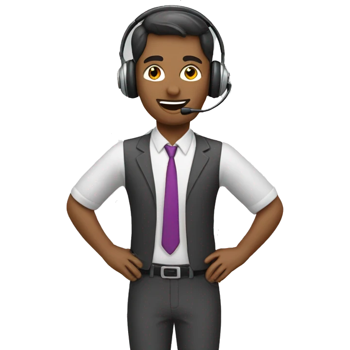 customer service agent with headset emoji