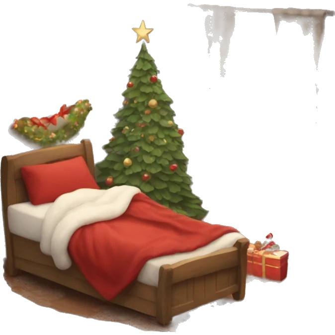 cozy christmas bed  emoji