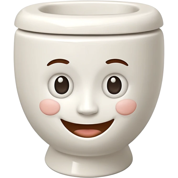 Cartoon toilet with human face emerging from bowl emoji