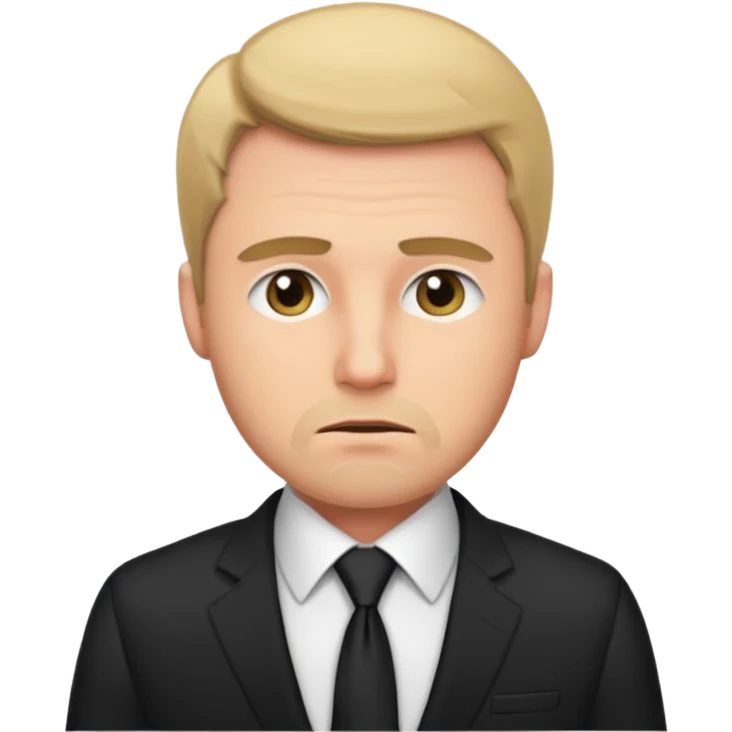 Tired caucasian male business man emoji