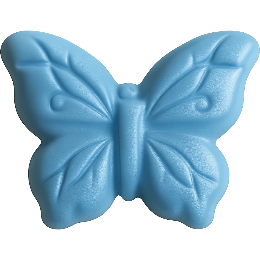 Make the realistic butterfly-shaped candy blue, isolated on a transparent background with no visible background. Maintain a photorealistic style. emoji