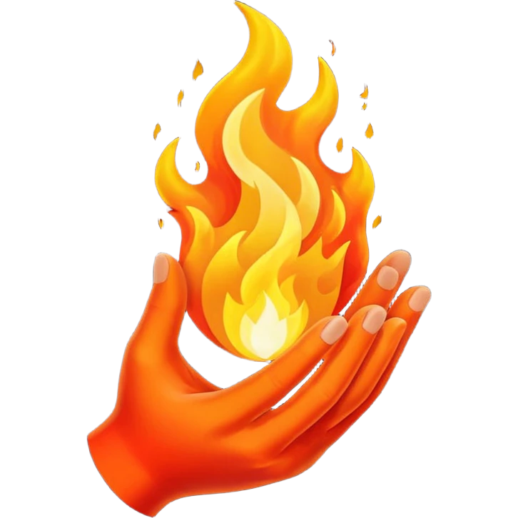 Make a hand gesture like fire emoji