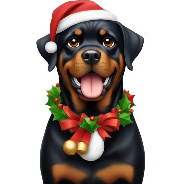 Christmas Rottweiler  emoji