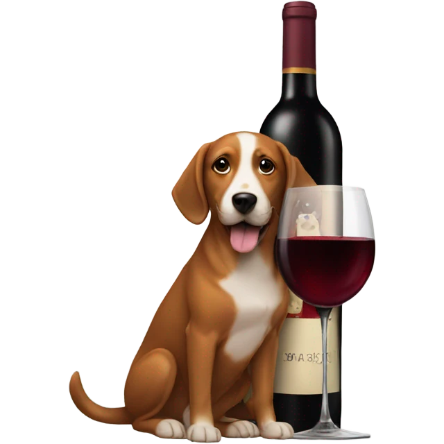Red wine and dog emoji