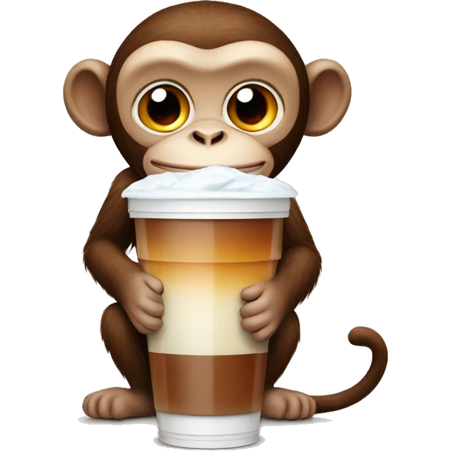 Monkey with iced americano  emoji