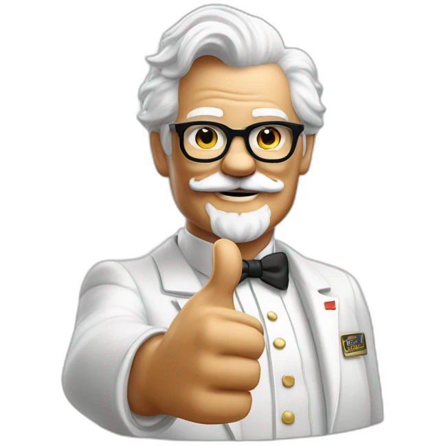Colonel sanders giving a thumbs up emoji