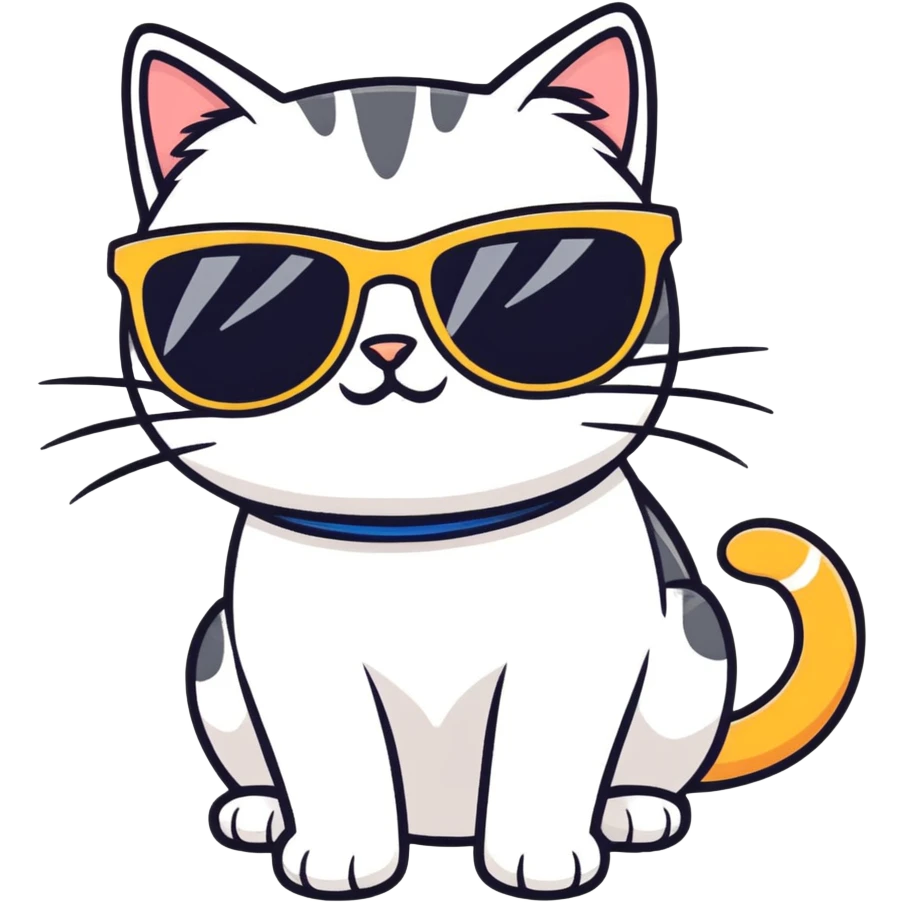 Cat with sunglasses emoji