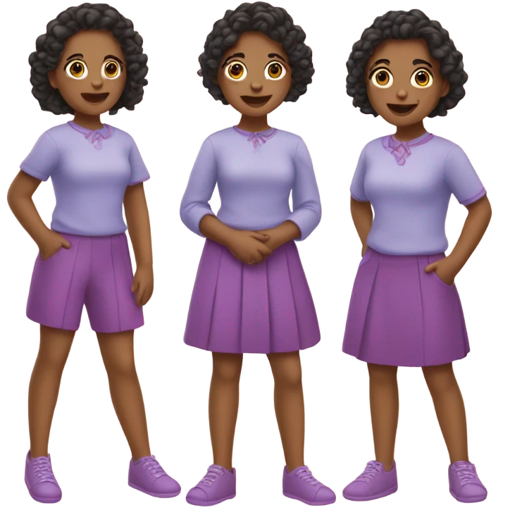 Triplet girls emoji