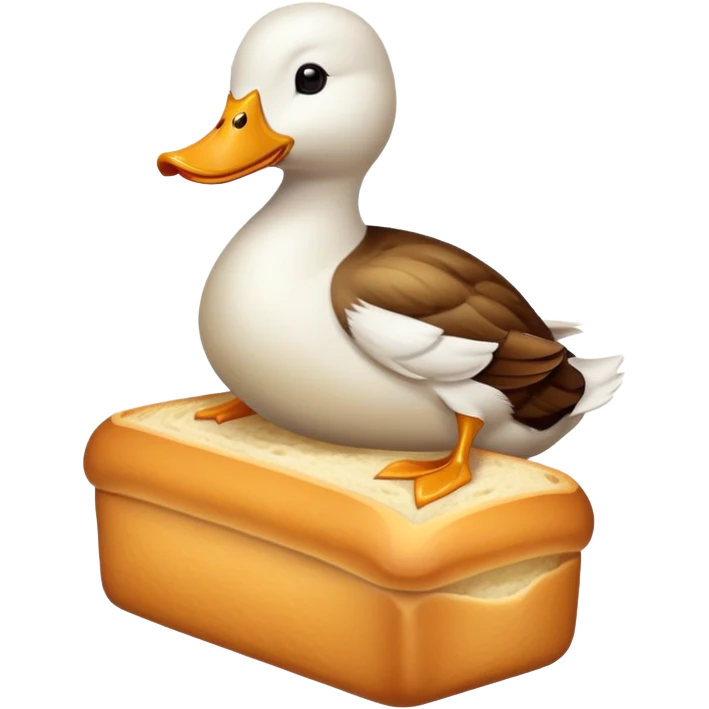 duck serving a loaf of gluten bread, no chef hat emoji