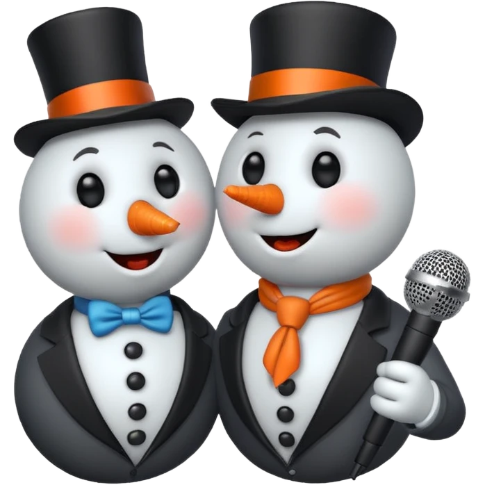 snowmen with microphone emoji