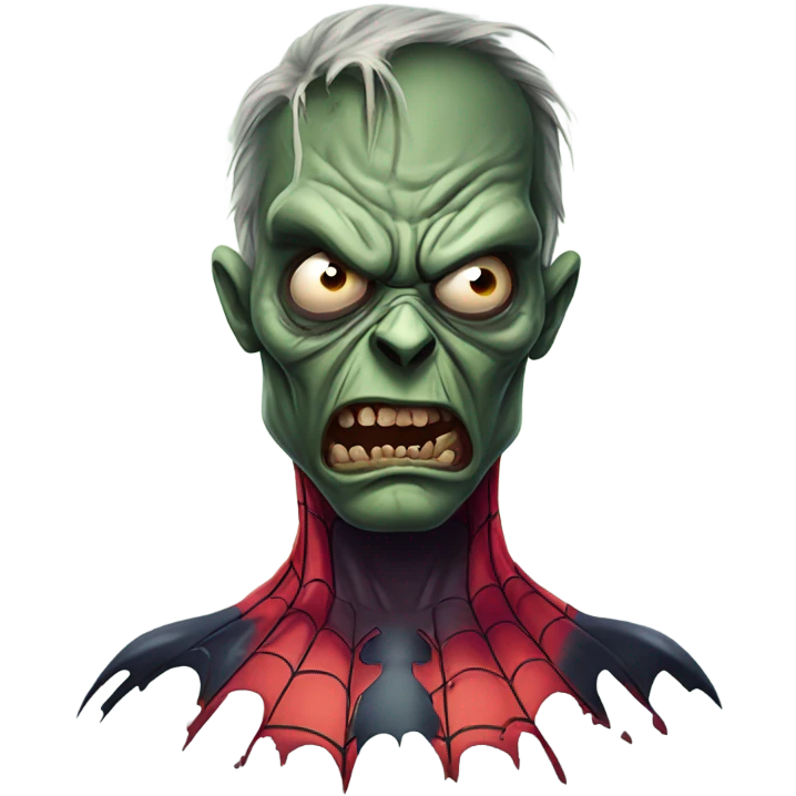 Zombie Spiderman angry Face  emoji