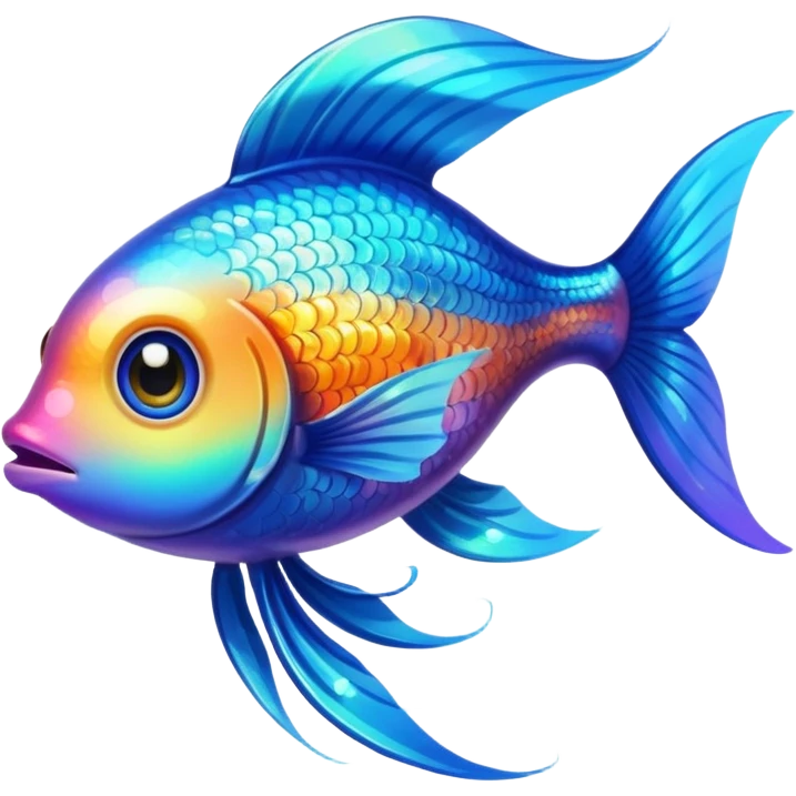 Adorable fish with large sparkling eyes and long flowing fins. emoji