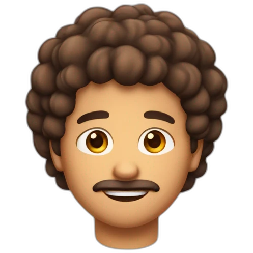garcon brun cheveux raide court sans barbe ni moustache emoji