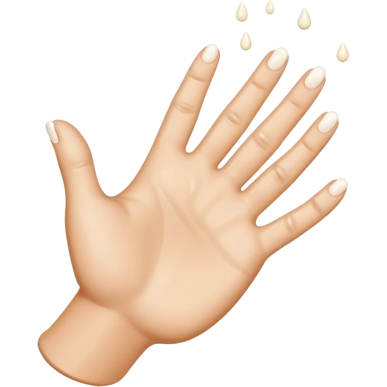 milk dripping directly off palm of hand with 5 fingers emoji