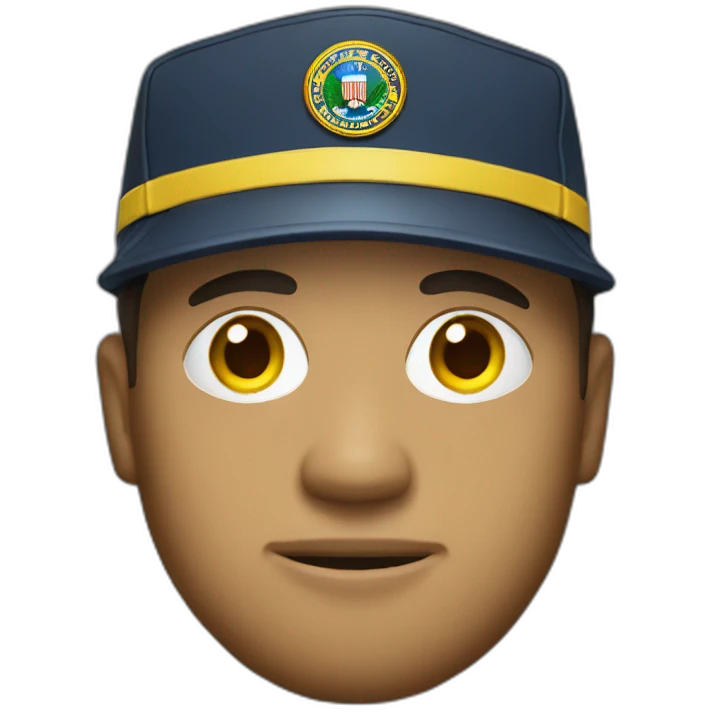man with yellow "FBI" letters on his cap emoji