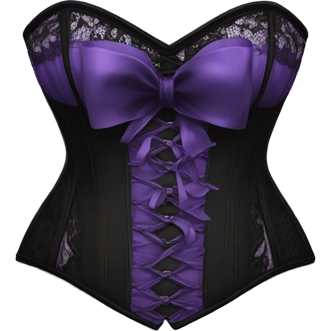 Black purple corset with lace and bow emoji