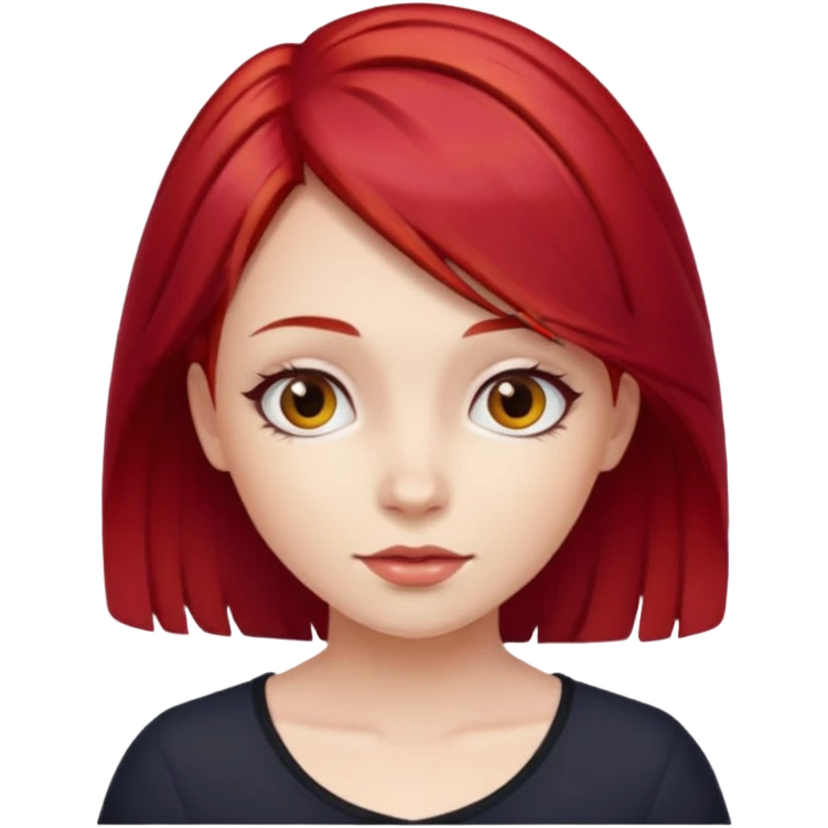 Chica blanca cabello cherry red emoji