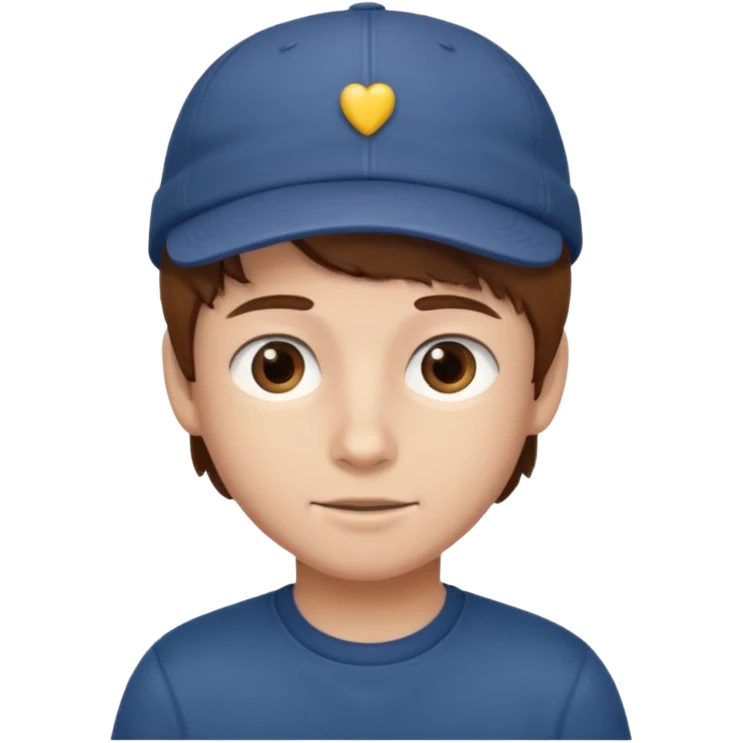 Un niño con gorra pelo castaño  emoji