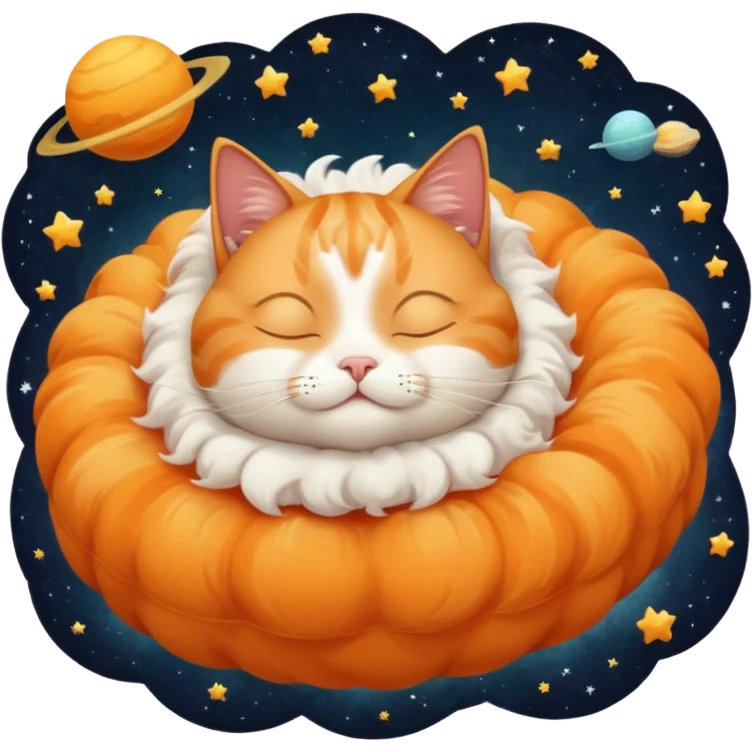 a cat floating in space emoji