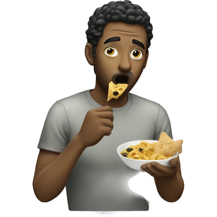 A guy eating wind emoji