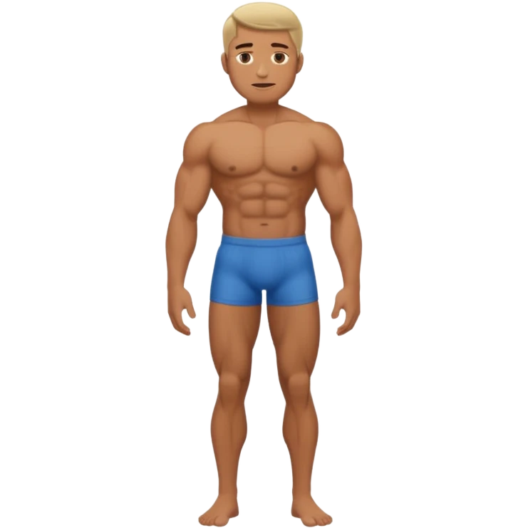 Man with no clothes and no underwear on full body emoji