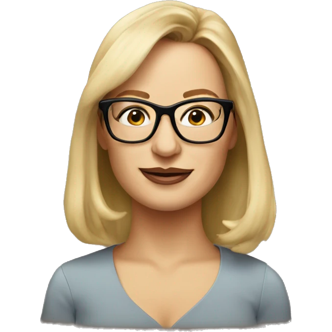 Rene Zellweger wearing glasses emoji