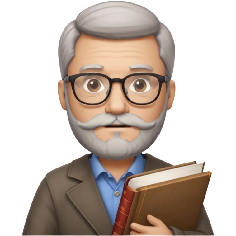 face with glasses and a book, representing wisdom and experience, classic apple emoji style emoji