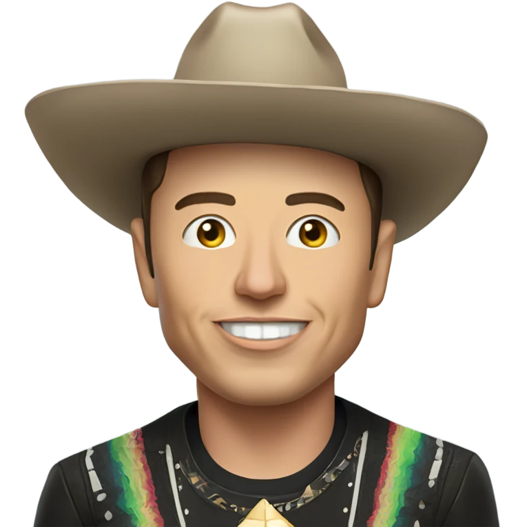 Mexican Elon musk with sombrero hat and Tesla shirt emoji