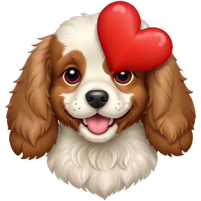 Cocker spaniel with red heart  emoji