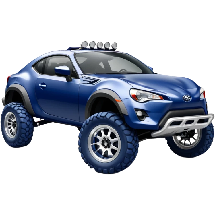 Widened roof Long wheelbase widened pearly midnight snow dark blue 2nd generation 2025 Toyota 86 off-road racer chrome nerf bars,side mounted under door sill climbing rock sliders, and silver satin wheels  emoji