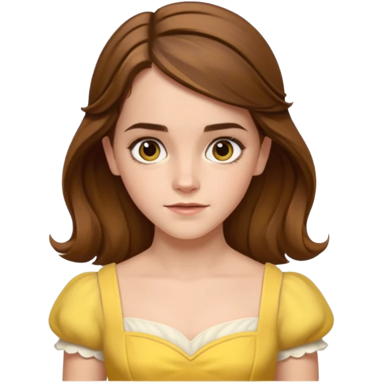 emma watson long hair as belle Cinematic Realistic emoji