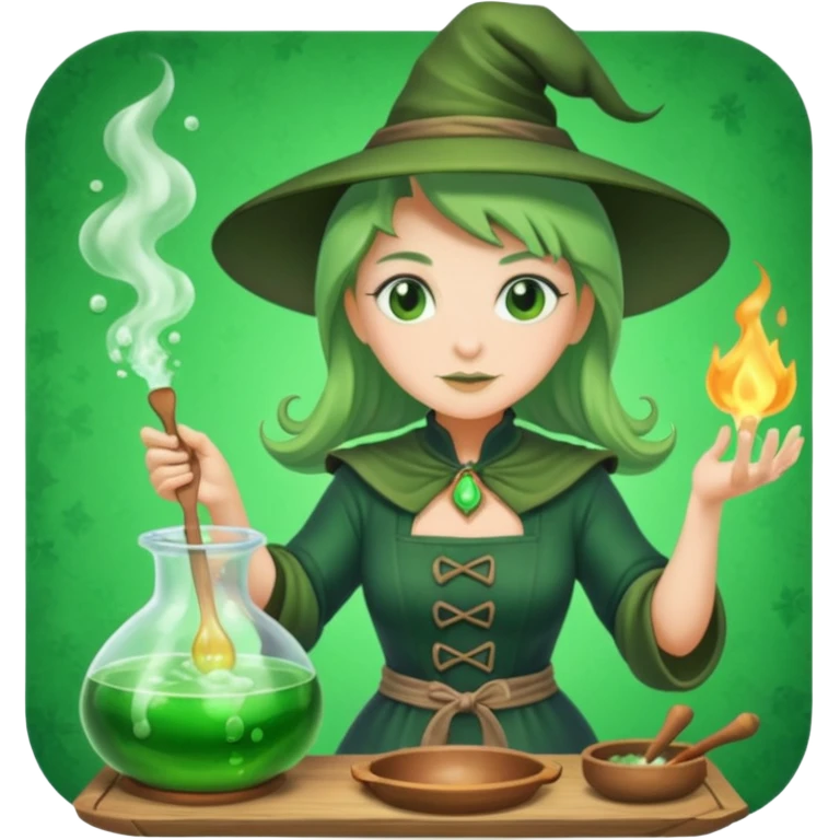 green witch cooking potion emoji