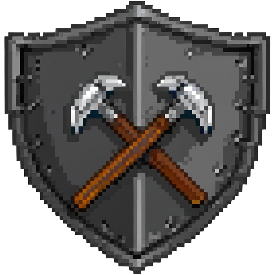 Moderator shield with ban hammer, admin logo emoji