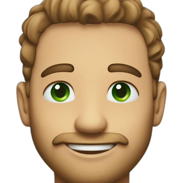 nice man with green eyes, bear and smiling emoji