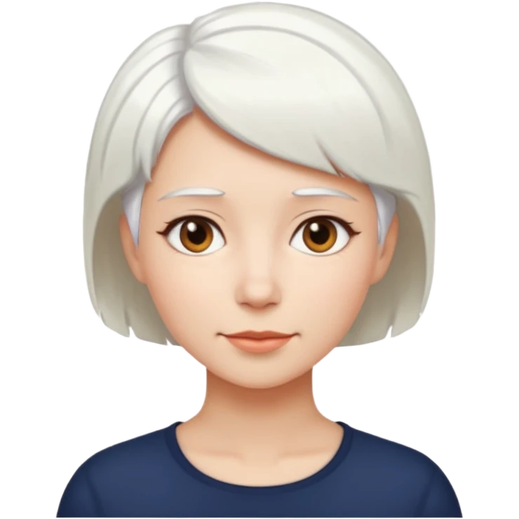 vovó cabelo branco curto emoji