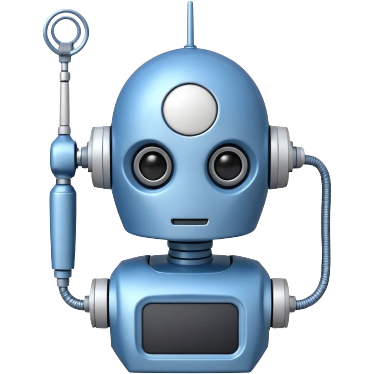 tête de robot cosmonaute bleu et blanc avec une antenne emoji