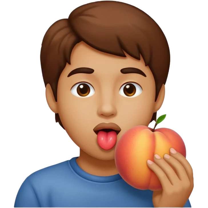Me licking a peach emoji