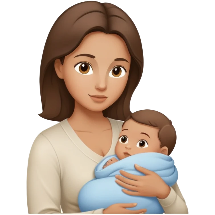Light brunette fit mom making baby boy go to sleep emoji