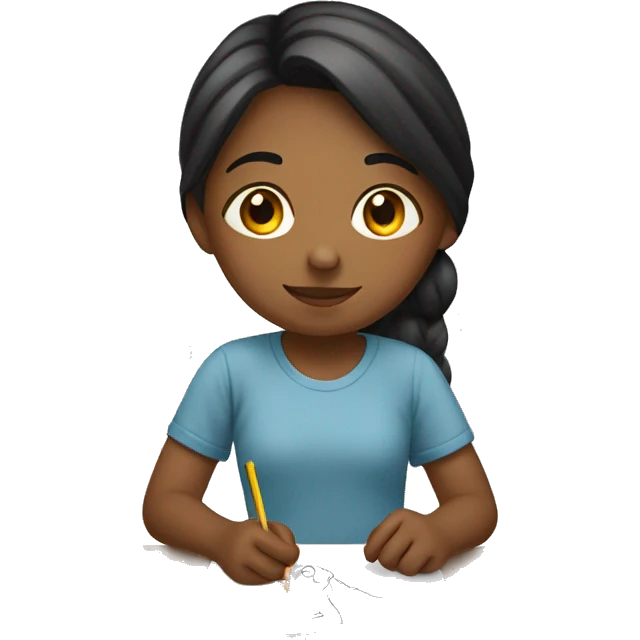 girl drawing a picture emoji
