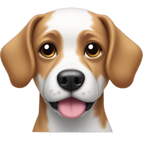 dog wearing holdie emoji