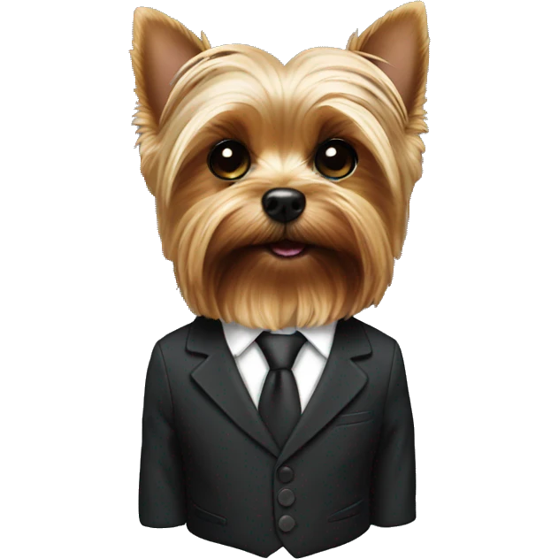 Yorkie in a suit emoji