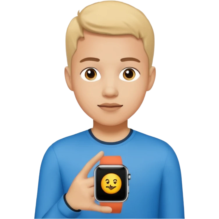 Young person wearing a smartwatch emoji