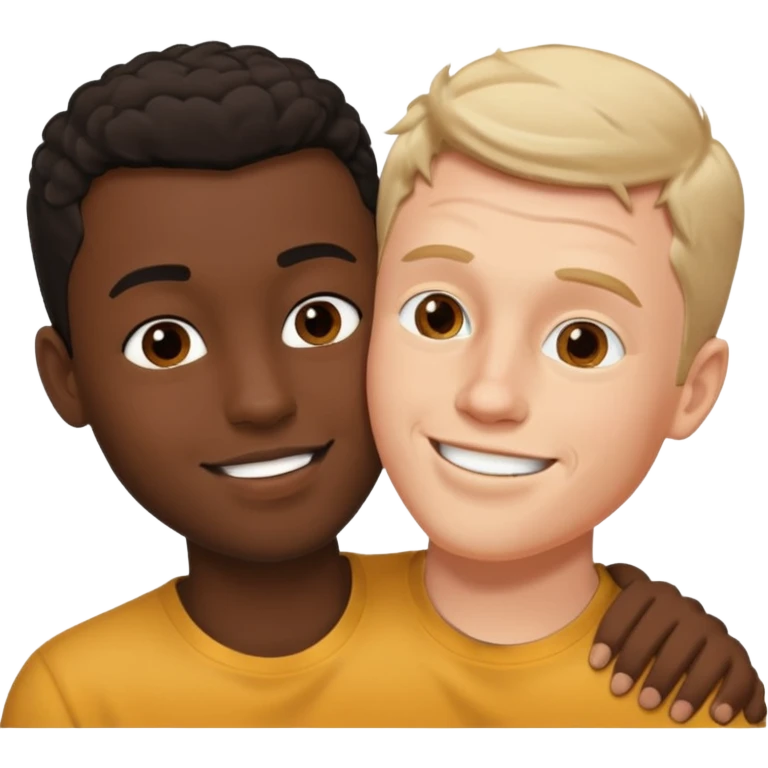 White male kissing black male emoji