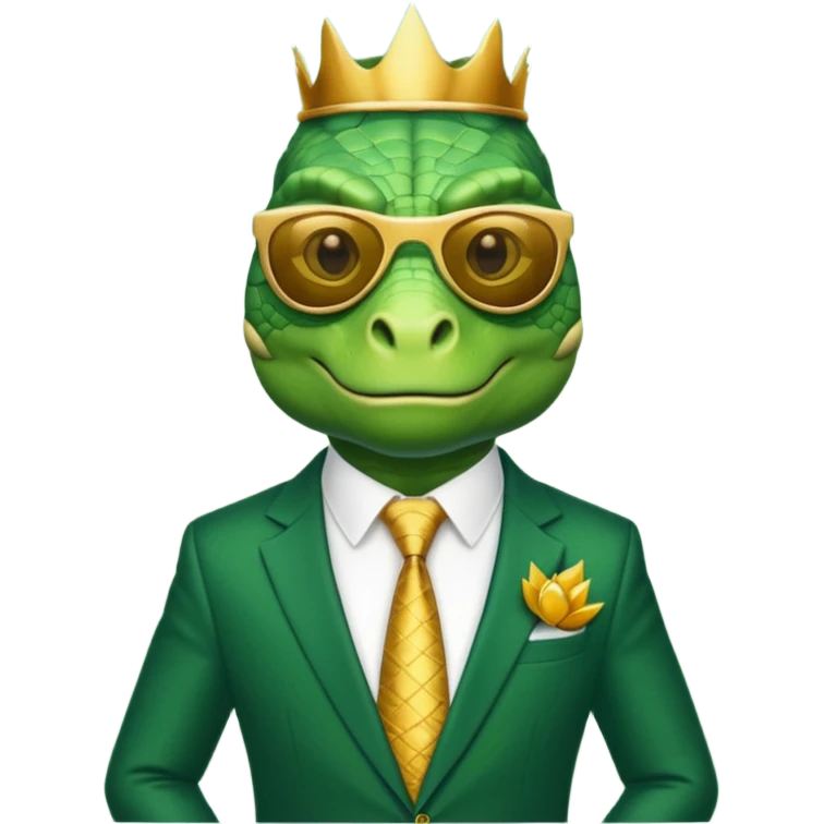 rich capitalist iguana king gold sunglasses emoji