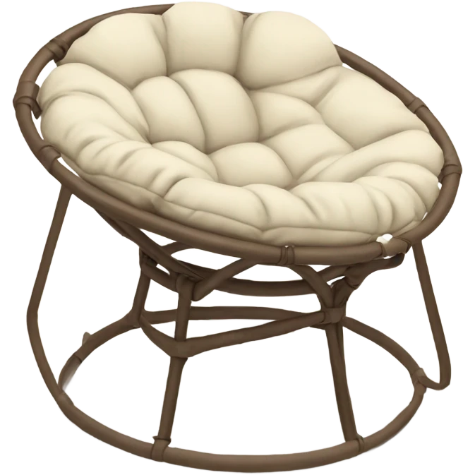 Light brown Papasan chair with cream cushion  emoji
