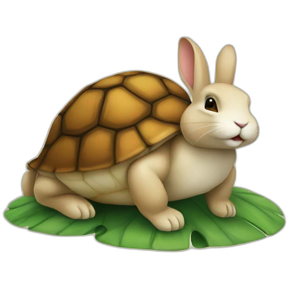 Lapin sur tortue emoji