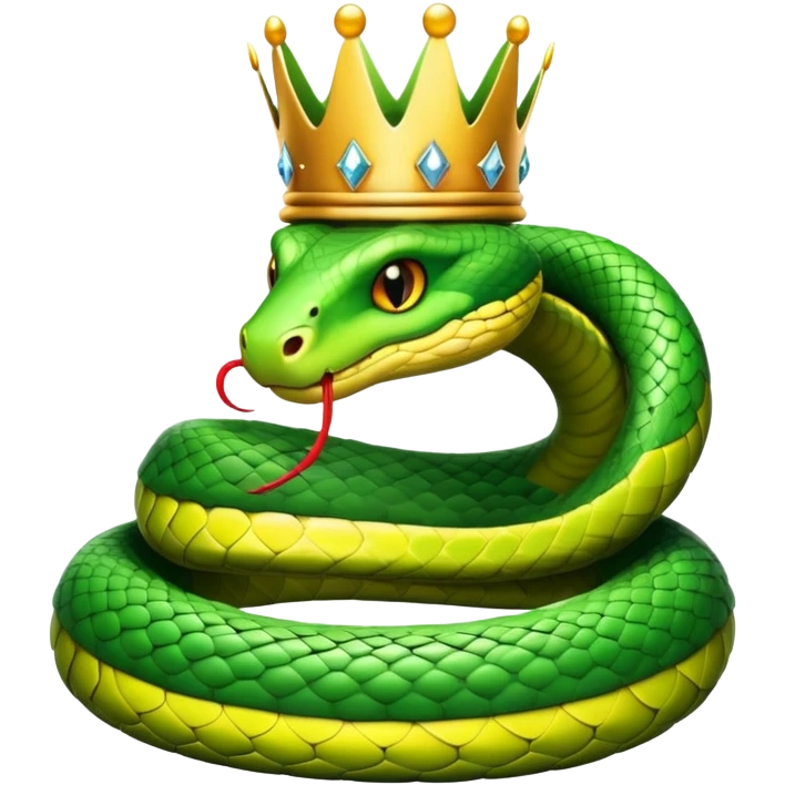 A snake with a crown on his head emoji