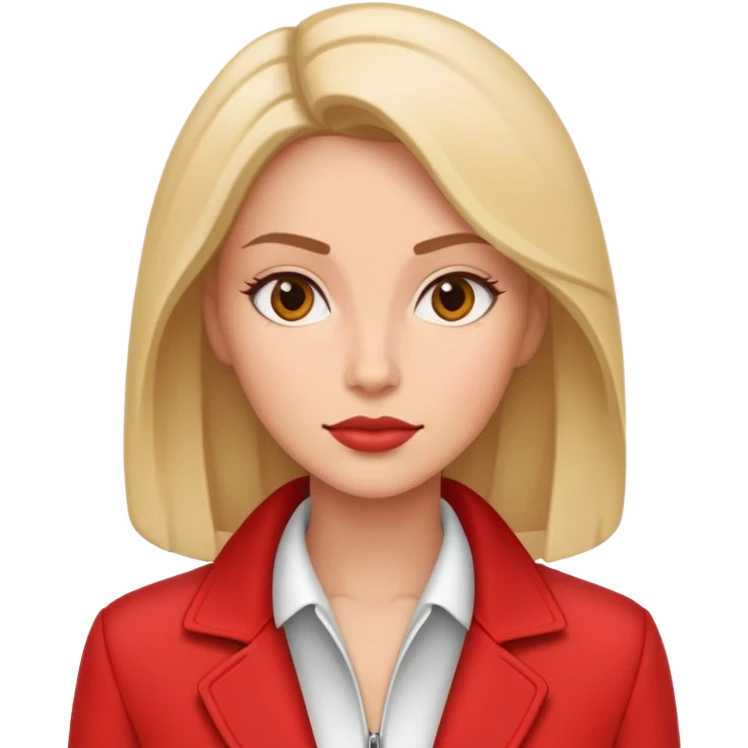 confident woman in red jacket emoji